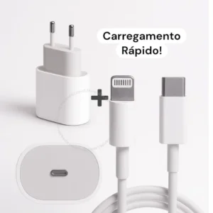 Kit Carregador Turbo De iPhone Fonte com Cabo Carregamento Rápido 35W